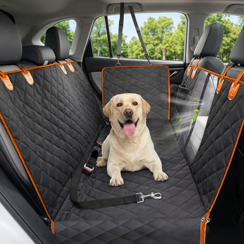 Dog Car Seat Cover (Orange&Black / Standard (53.9*57.9 ))
