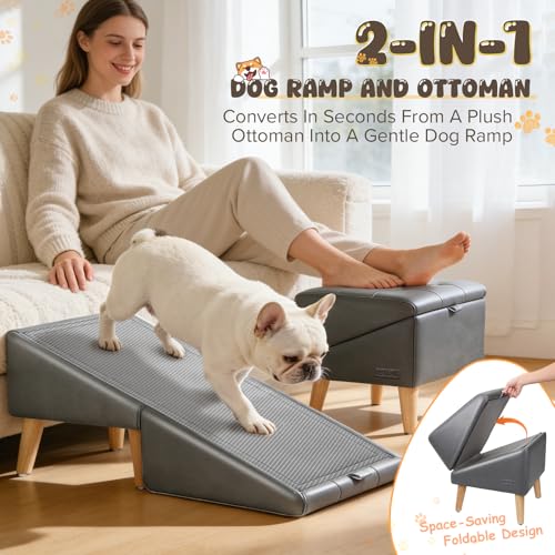 Dog Stairs for Small Dogs 16" H (Grey / 16" H)