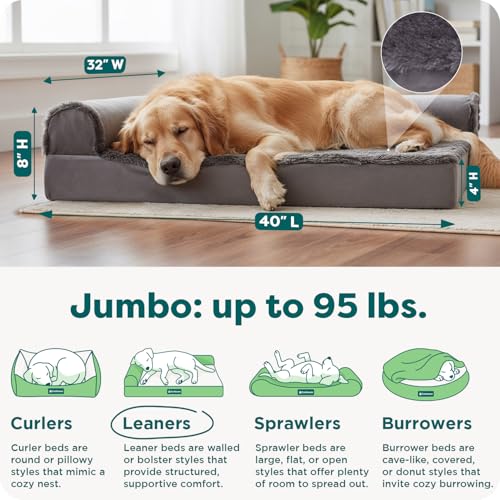Orthopedic Dog Bed for Large Dogs (Jumbo / Platinum Gray)
