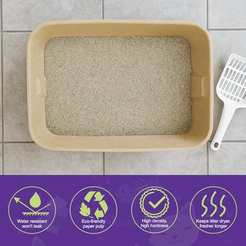 8 Pack Disposable Litter Boxes for Kitty Cats (Brown)