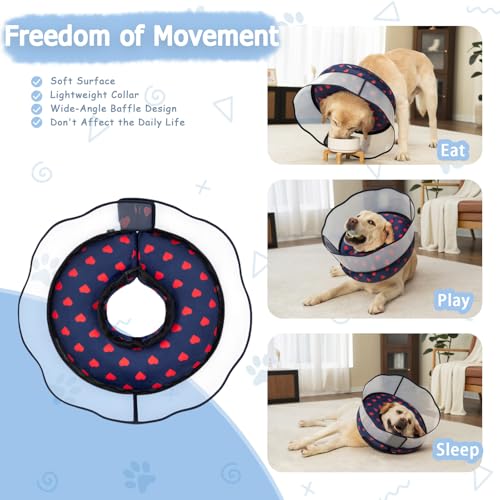 Inflatable Dog Cone Collar with Enhanced Anti (Medium+ / Love)