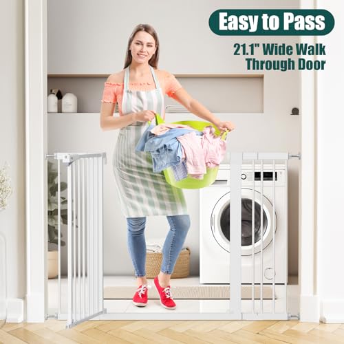 29.7" 46" Baby Gate for Stairs (White / 29.7-46"Wide,30"Tall)