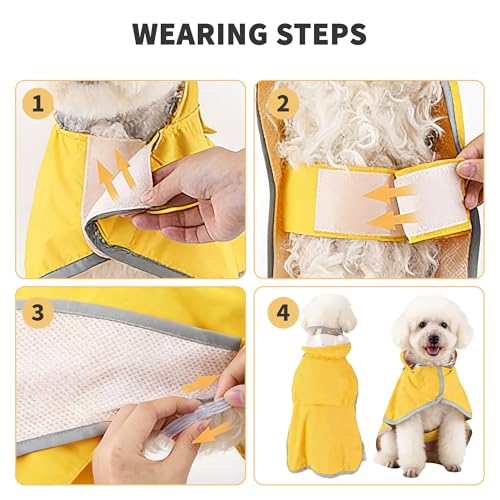 Dog Raincoat Adjustable Dog Rain Jacket (S)