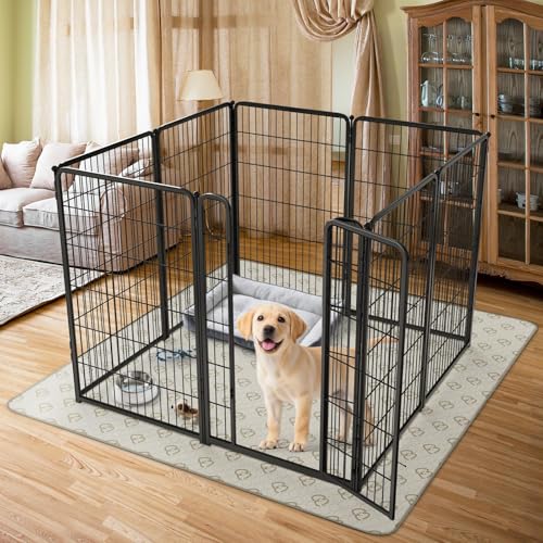 Homeplus Indoor Dog Playpen with Washable Pee Pad (Black / 45"H)