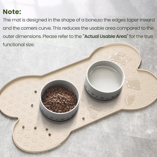 Dog Food Mat Anti (31.8" x 16" / Beige)