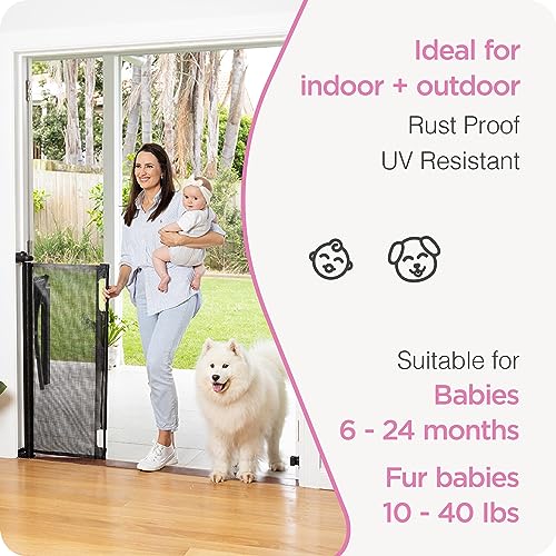 Retractable Baby Gate Perma Child Safety 41" Tall x 71” Wide (Black / 41" Tall x 71" Wide)