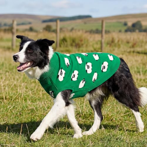 Warm Dog Sweater with Cute Sheep Pattern Dog Sheep Knit Sweater Thermal Puppy Clothes Soft Breathable Pet Knitwear Cozzy Pet Pullover Outfit for Small Medium Large Dogs M (Medium)