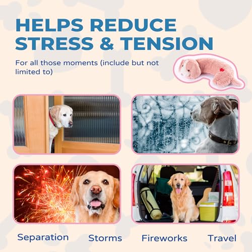Heartbeat Toy Puppy Heartbeat Stuffed Toy for Dog Calming Aid (Pink)