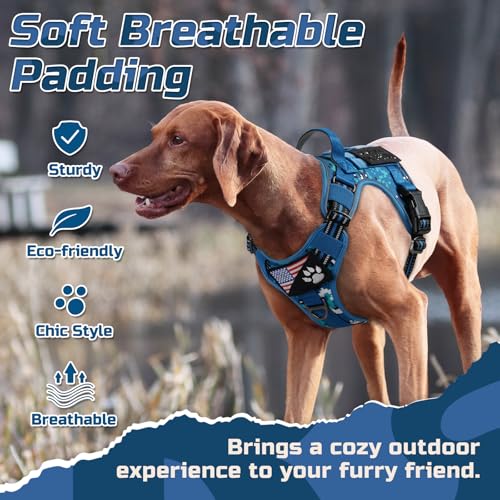 Tactical Dog Harness for Medium (Blue Camo / Medium)