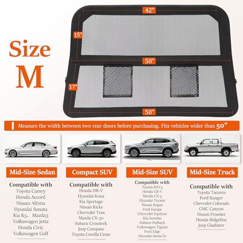 Heavy Duty Dog Car Barrier with Sturdy Metal Frame (Medium)