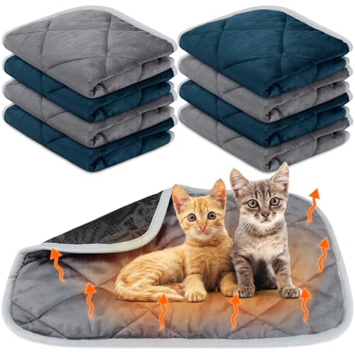 8 Pack Self Heating Cat Mat (Gray, Blue / 16 x 20 Inch)