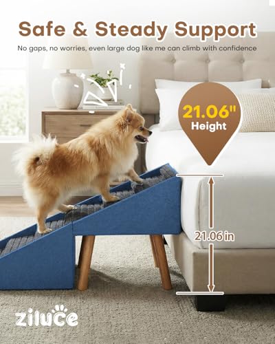 Dog Ramp for Bed & Couch (21.06" H-Blue)