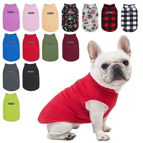 Dog Fleece Vest Sweater Winter Jacket for Small and Medium Dogs with D (Medium / RED)
