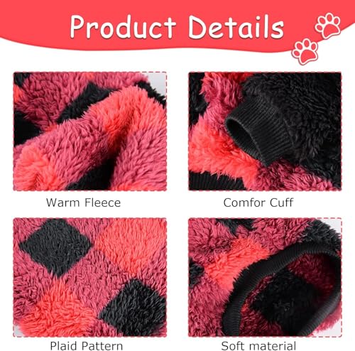 Dog Sweaters for Small Dogs (XX-Small (Chest 10 in) / Red Checkered)