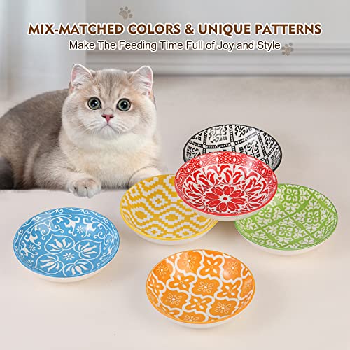 Ceramic Cat Dishes for Food (Colorful 1)