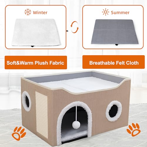 Cat Houses for Indoor Cats (L / Dark Khaki)