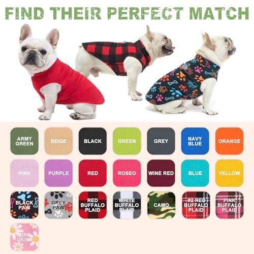 Dog Fleece Vest Sweater Winter Jacket for Small Medium Dogs (Small / PINK DAISY)