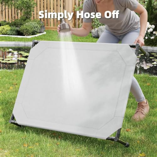 Raised Dog Bed for Large Dogs (42"L x 31"W x 8.5"Th / Grey)
