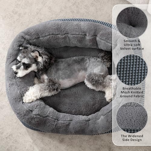 Large Dog Beds for Large Dogs Washable (L (35"x25"x9") / Dark Grey)