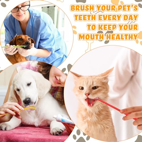150 Pcs Dog Toothbrush Dual Headed Dental Brushes Puppy Tooth Brushing Kit Long Handle Toothbrush for Large and Small Dogs Cats Most Pets Teeth Cleaning Oral Care Supplies (Bright Color)