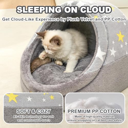 Cute Cat Beds for Indoor Cats (Large / Gray)
