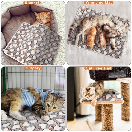 2 Pcs Large Self Warming Cat Pad Self Heating Cat Mat Bed Dog Crate Pet Blankets Thermal Heated Bed Mat for Outdoor Indoor Newborn Kittens Puppies Dog (24 x 18)