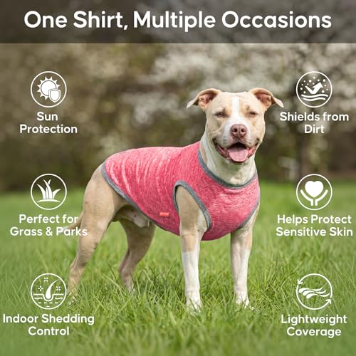 2Pack Dog Shirt for Small Dogs Sun Protection Tank Top for Summer (Small (4-7lbs) / 9# 2Pack (Coral Red+Grey))