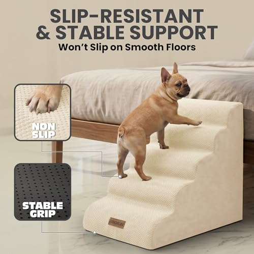 Dog Stairs for High Beds (Beige / Stairs 24.5"H)