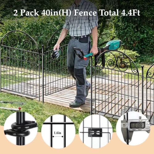 Tall Garden Fence with Gate (40''(H)-2panels-4.4ft(L))