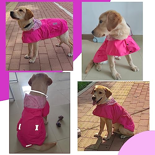 Waterproof Dog Raincoat (Dark Pink / Small)