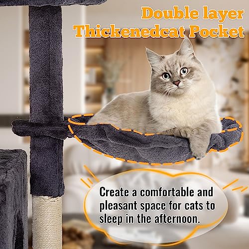 37.8" Cat Tree Tower (Dark Gray)