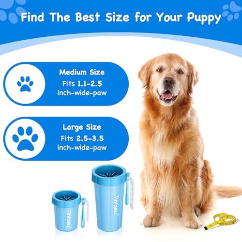 Paw Cleaner with Handle for Large Dogs and Pets (Large with Handle / Blue)