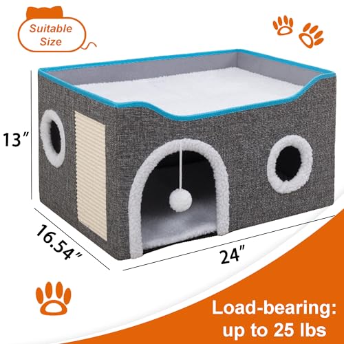 Cat Houses for Indoor Cats (L / Light Grey)