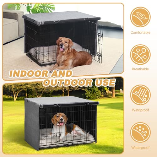 Dog Crate Cover (48.0"L x 30.3"W x 32.3"H / Grey)