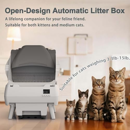 Automatic Cat Litter Box Self Cleaning (White)