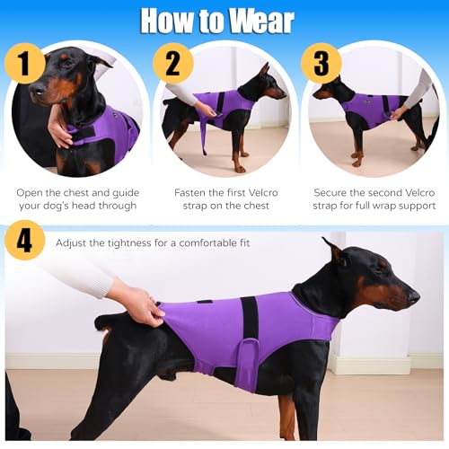 Dog Anxiety Vest (L-Chest(18.8"-26.9") / Light Purple)