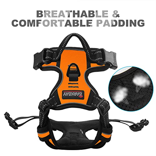 Dog Harness No Pull for Small Sized Dog Front Back Clips (Small(Chest:19.5-26") / Orange)