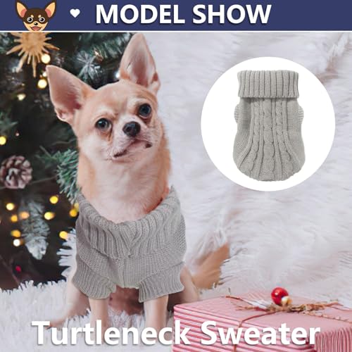2 Pack Dog Sweaters for Small Dogs (Medium / Navy Blue-Grey)