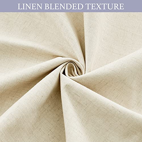 Natural Linen Textured French Door Window Curtains 100% Blackout (Beige / 26"W x 69"L (Pack of 1))