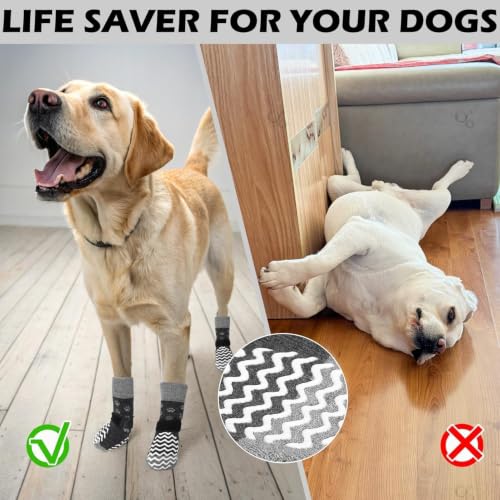 Anti Slip Dog Socks to Prevent Licking Paws for Hot Pavement (Grey / X-Small)
