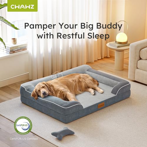 XXL Dog Bed for Extra Large Dogs (Dark Grey / XX-Large(53"L x 42"W x 9.5"Th))