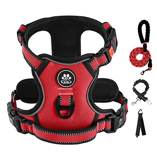 No Pull Dog Harness for Large Dogs (Red / X-Large)