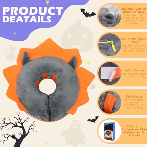 Inflatable Recovery Dog Collar (Grey Demon / Medium + (Neck:11''-13''))