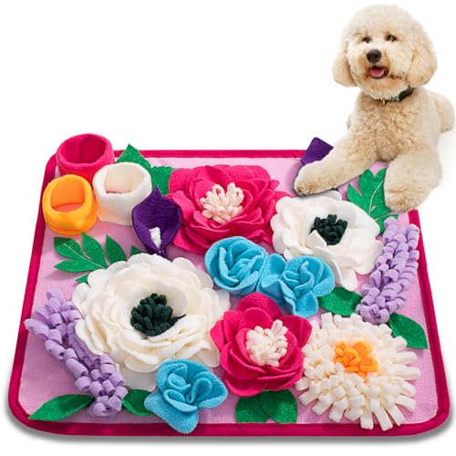 Snuffle Mat for Dogs Pet Treats Feeding Mat for Small (Rose pink)