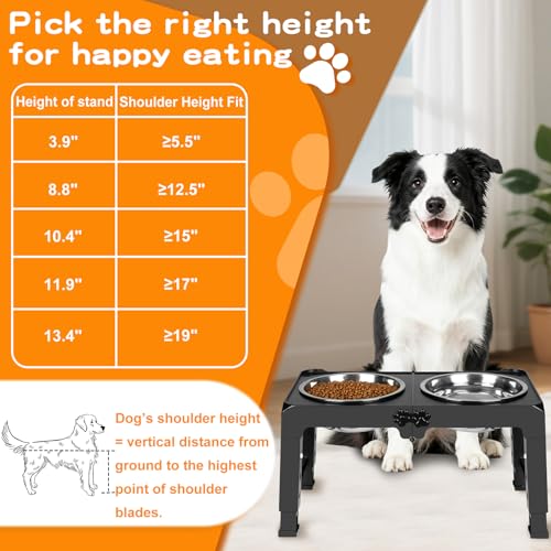 Elevated Dog Bowls (Black / 7.1" for Medium Dogs)