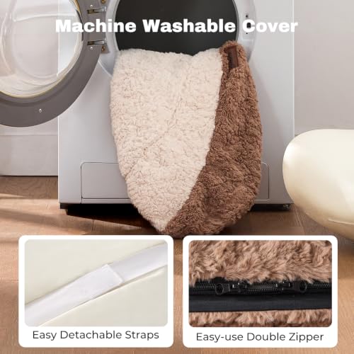 45D Orthopedic Memory Foam Dog Bed Sofa (Light Brown)