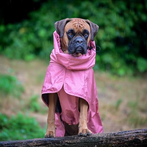 Dog Raincoat Waterproof Windproof Rain Jacket (Sea Pink / X-Large)