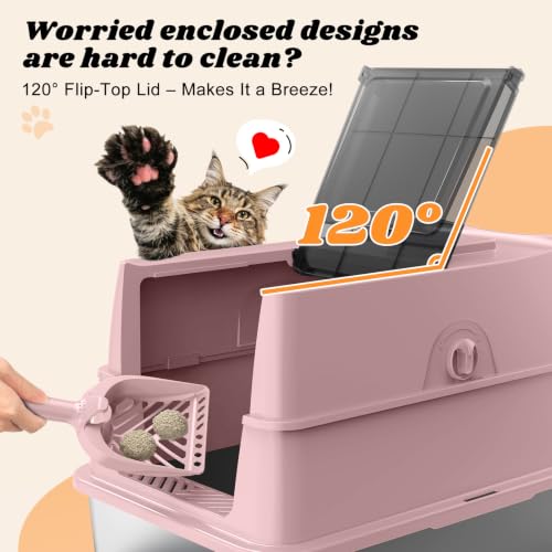 Stainless Steel Litter Box (Blush Pink / X-Large)