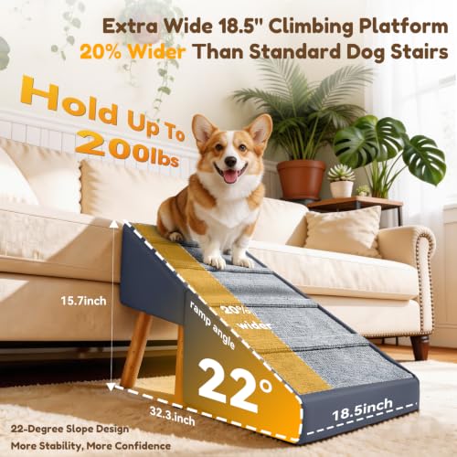 15.7" H Dog Ramp for Couch (Navy Blue)