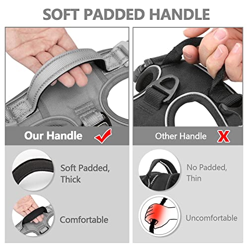 No Pull Dog Harness (L / Grey(Matching Trim))